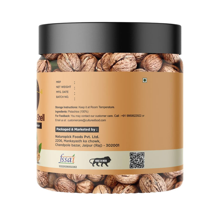 Cultures Food 100% Natural Premium Walnut Shells Akharot, Rich In Dietary Fiber, Omega-3, High Protein, Zero Trans Fat, Gluten-Free, Non-GMO, Zero Cholesterol, Immunity Booster