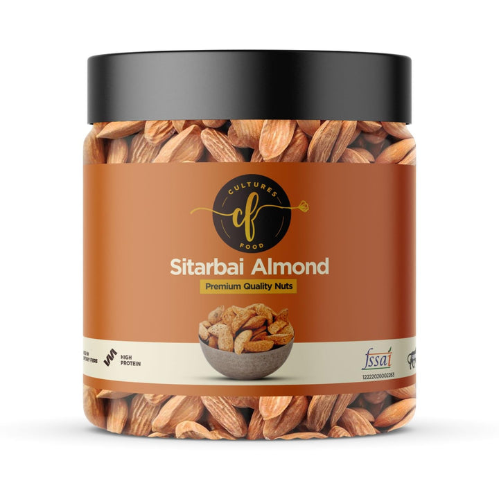 Cultures Food Premium Sitarbai Almonds Badam, Rich In Dietary Fiber, Protein, Antioxidants, and Calcium, Crunchy, Immunity Booster, Zero Cholesterol, 100% Natural, No Preservatives