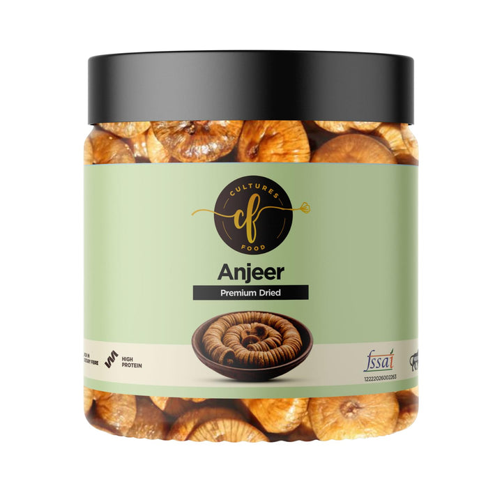 Cultures Food Premium Anjeer Dried Figs (250g) 100% Natural, Rich In Fiber, Iron and Calcium, Gluten Free, Sweet, Immunity Booster, Zero Cholesterol, Zero Trans Fat, Helps-Heart, Digestion & Skin