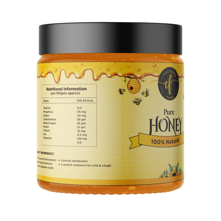 Cultures Food 100% Natural Honey, Helps to Improve digestion, Boost immune system, Reduced inflammation, Control metabolism, No added sugar