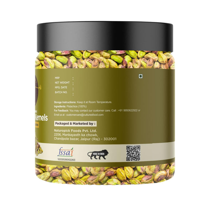 Cultures Food Pistachio Kernels, High Energy, Antioxidants, Gluten Free, No Artificial Flavour, Zero Cholesterol