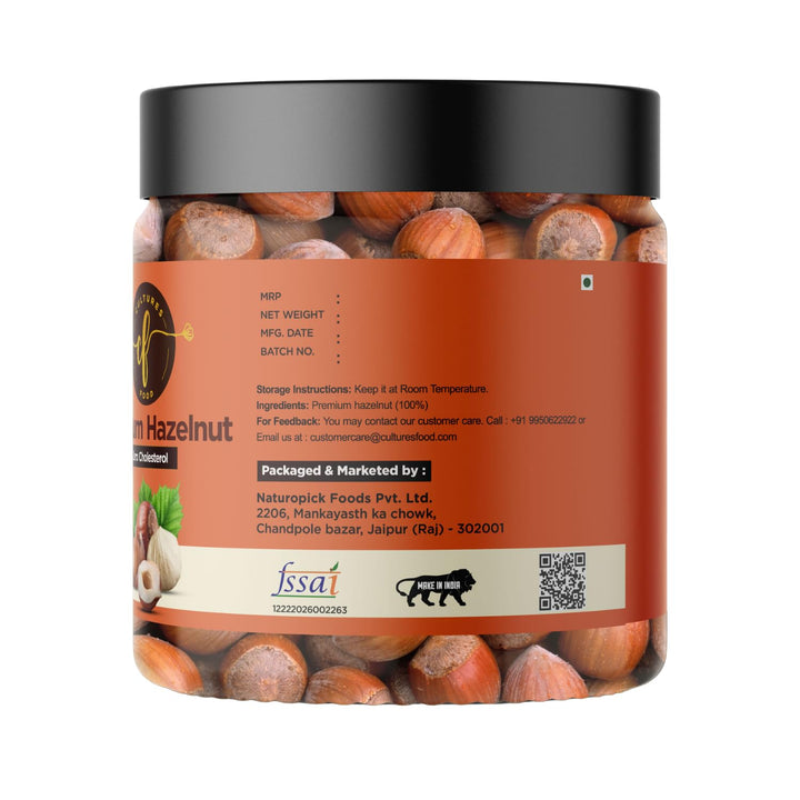 Cultures Food Nutrient-Rich Hazelnuts - Unsalted nutritious snack, Helps in heart health, weight loss and Reduce the risk of chronic diseases