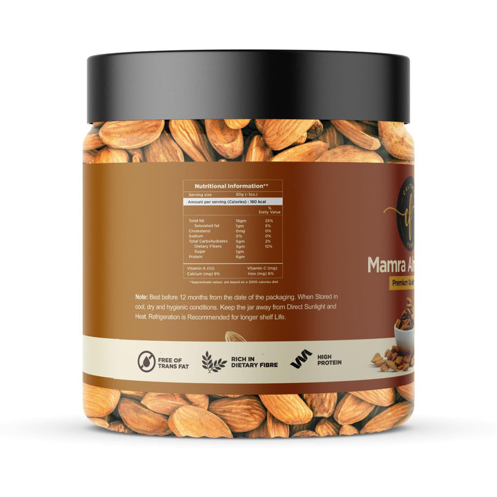 Cultures Food 100% Natural Mamra Almonds - Rich in Antioxidants which Helps to Improve Heart Health, Promote weight loss, Strengthen Bones, Teeth & Keep Digestive System Healthy