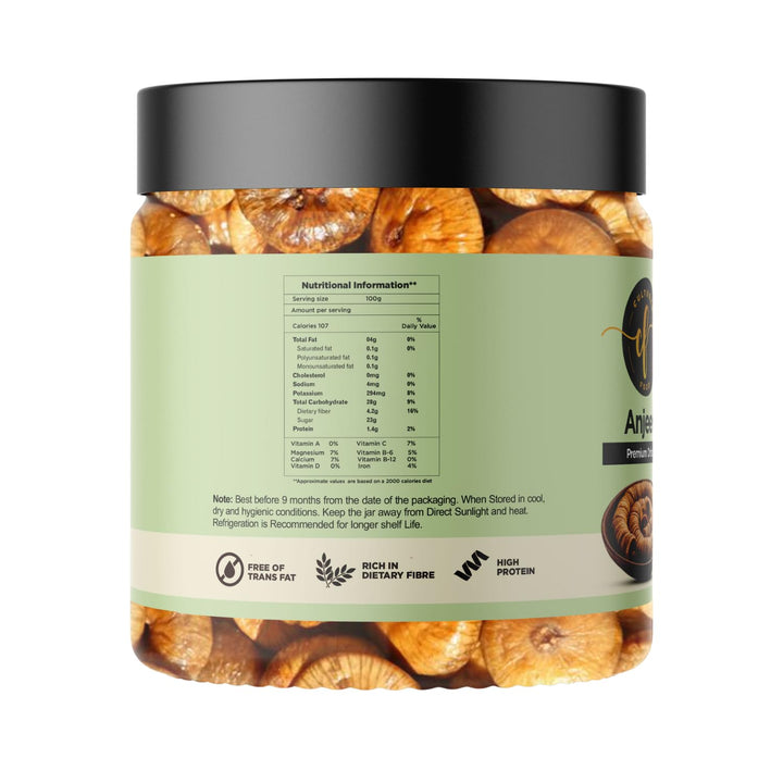 Cultures Food Premium Anjeer Dried Figs (250g) 100% Natural, Rich In Fiber, Iron and Calcium, Gluten Free, Sweet, Immunity Booster, Zero Cholesterol, Zero Trans Fat, Helps-Heart, Digestion & Skin