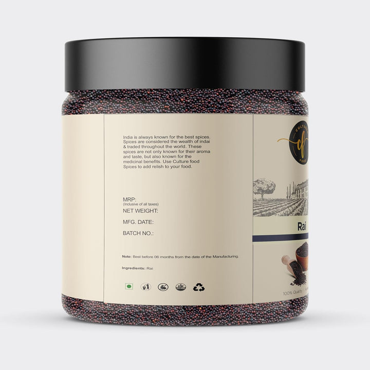 CULTURES FOOD Pure Natural Chemical Free Brown Mustard Rai For Indian Kitchen Spices