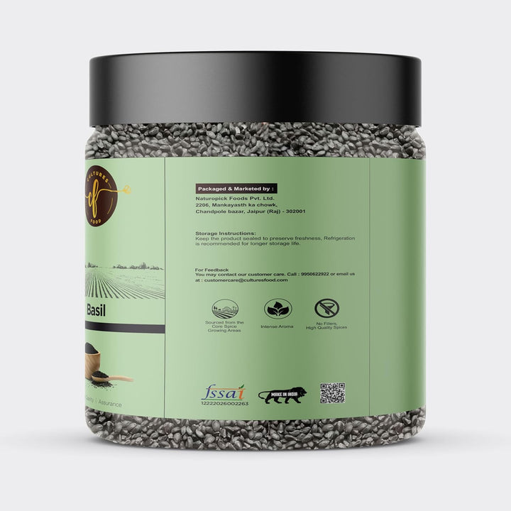 CULTURES FOOD Pure Natural Chemical Free Basil Seeds | Tulsi Beej For Indian Kitchen Spices