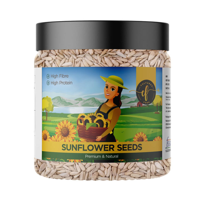 Cultures Food Premium Pure Natural Sunflower Seeds (500g), Crunchy, Rich In Magnesium, Protein, Antioxidants, Immunity Booster, Zero Cholesterol