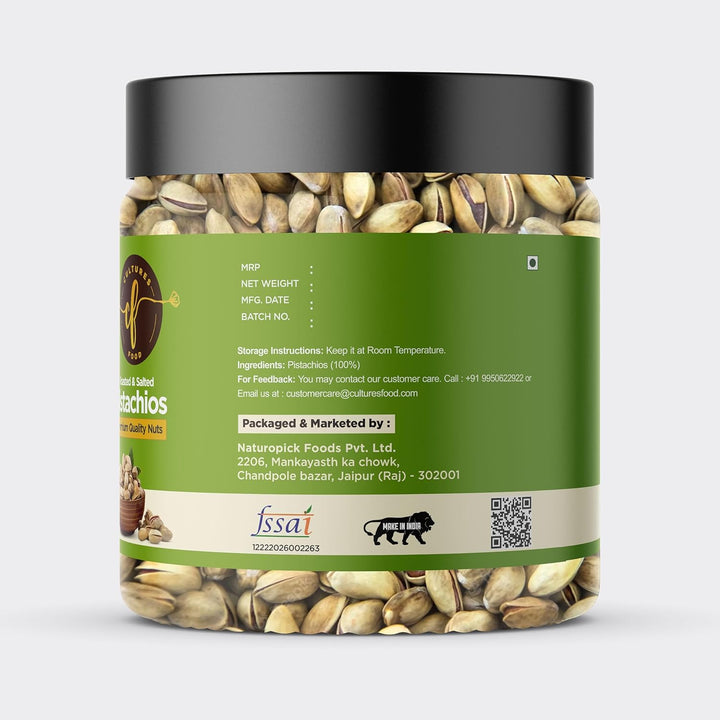 Cultures Food 100% Natural Pistachio/Pista Kernels, Delicious and Healthy Snack which Helps to Improve Heart Health, Weight Management & Reduce inflammation