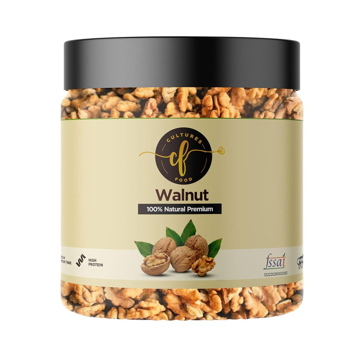 Cultures Food 100% Natural Premium Walnut Akharot, Rich In Dietary Fiber, Omega-3, High Protein, Zero Trans Fat, Gluten-Free, Non-GMO, Zero Cholesterol, Zero Trans Fat, Immunity Booster