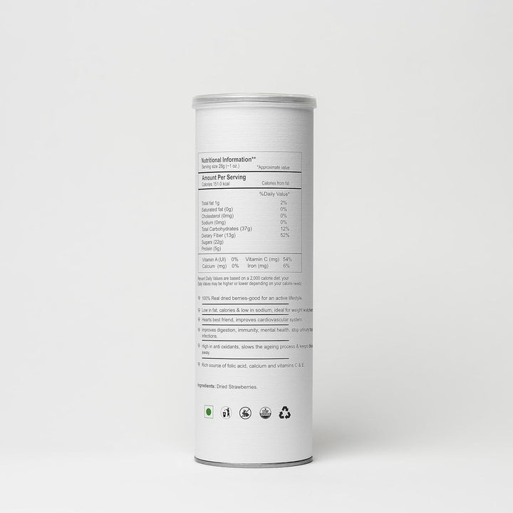 Cultures Food Organic Dried Strawberry, High Antioxidants, Immunity Booster, Zero Cholesterol, True Fruit, Gluten Free