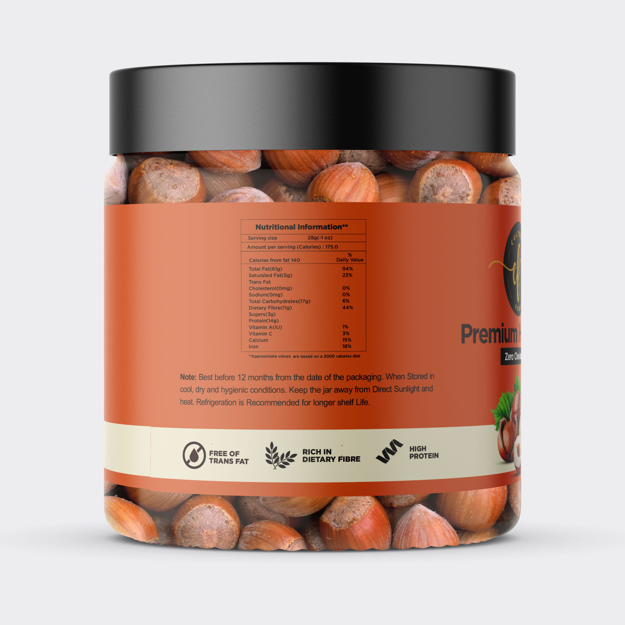 Nutrient-Rich Premium Hazelnuts (Zero Cholesterol)